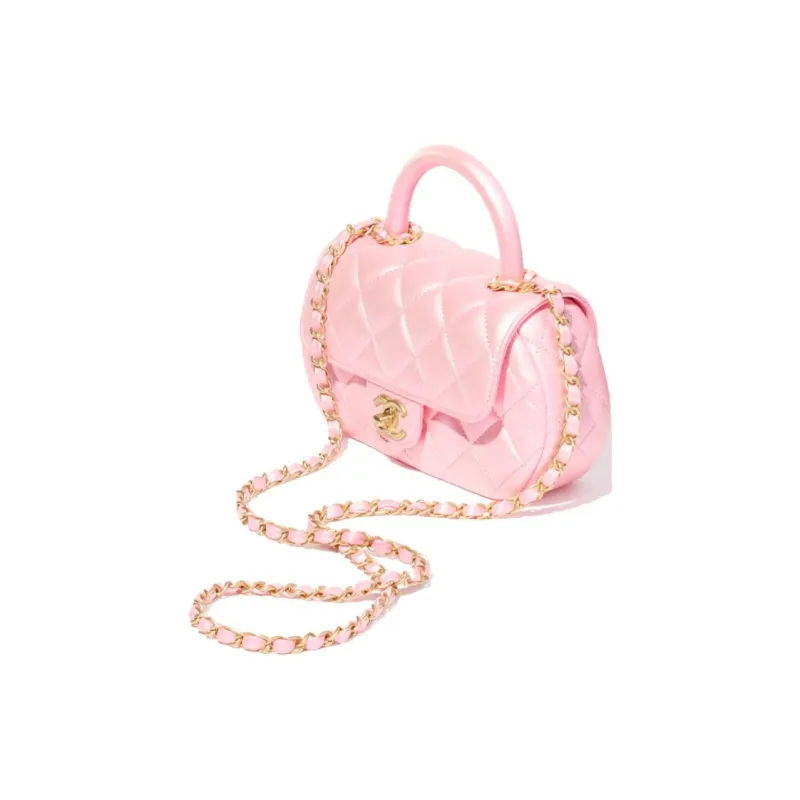 CHANEL Pearl Lambskin Shoulder Bag, Crossbody Bag, Handbag Trumpets Women's Coral Pink-1