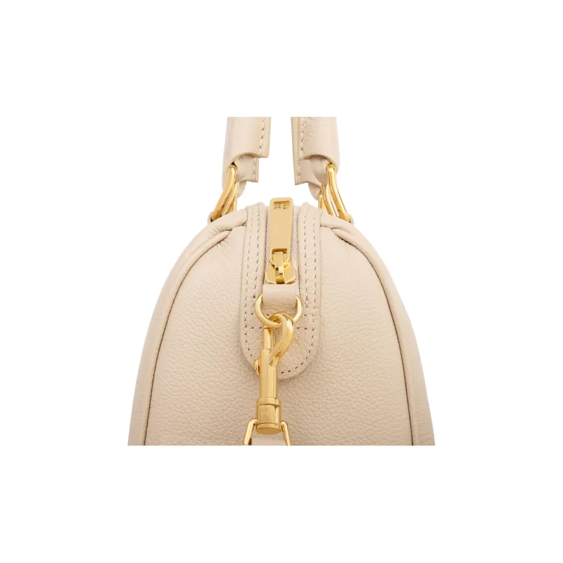 CELINE Calfskin Boston Bag Shoulder Bag Crossbody Bag Handbag Small Size Women's Natural-3