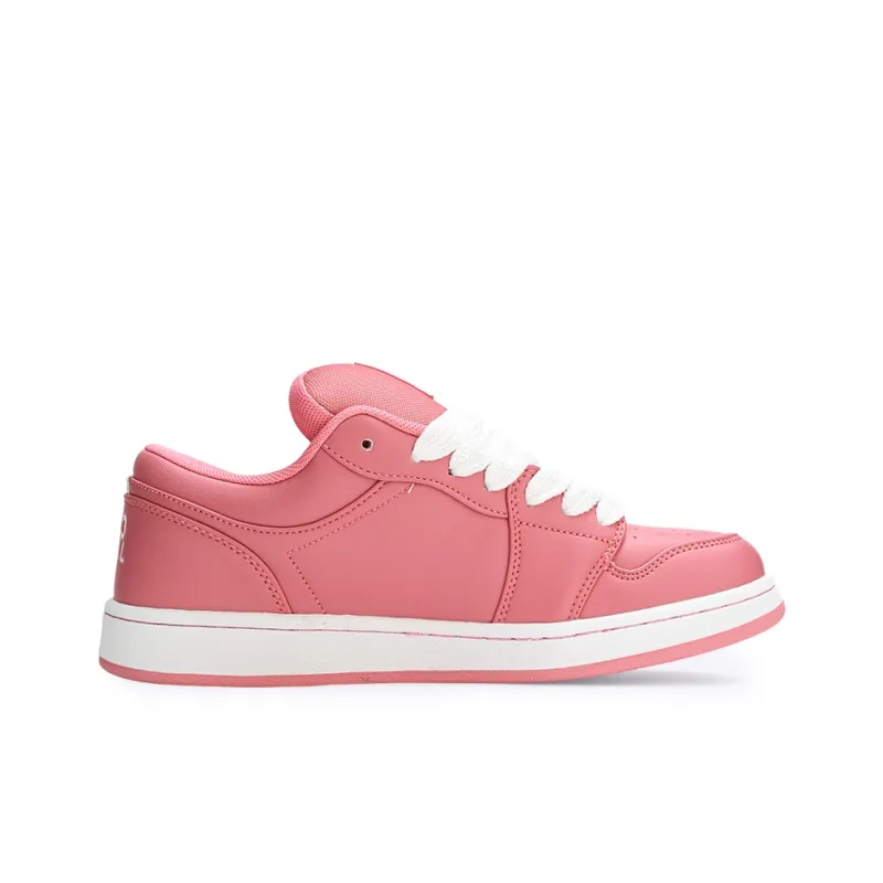 GLO BULL Skateboard Shoes Unisex Low Top Pink White-1