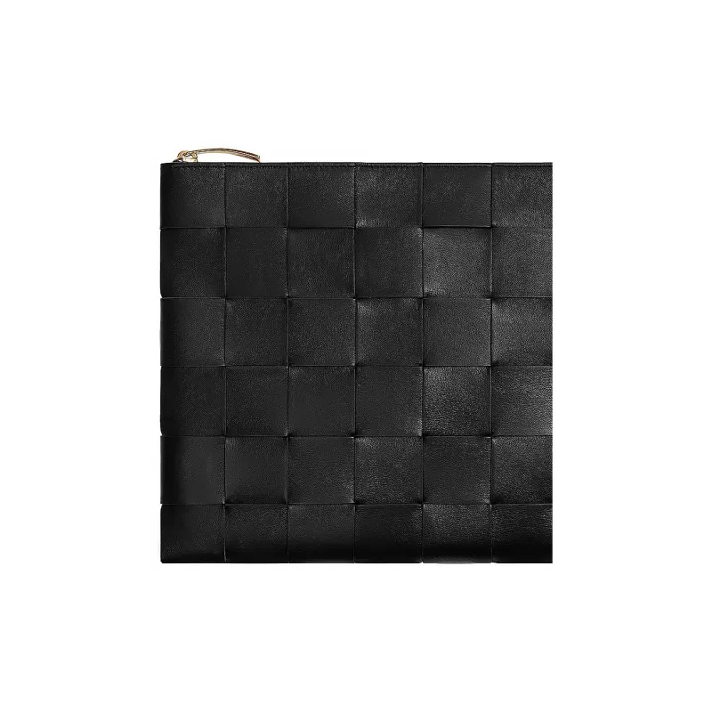 Bottega Veneta Lambskin Clutch Large Size Women's Black-4