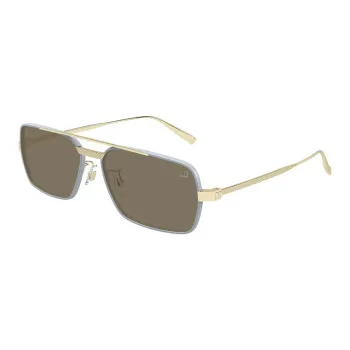 Dunhill Titanium Rectangular Sunglasses Men's Gold