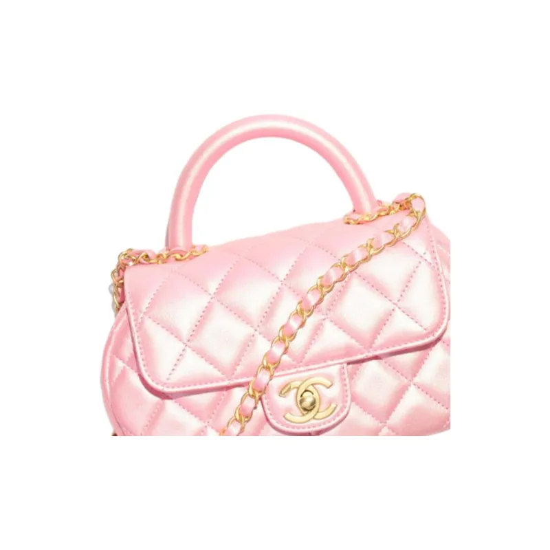 CHANEL Pearl Lambskin Shoulder Bag, Crossbody Bag, Handbag Trumpets Women's Coral Pink-2