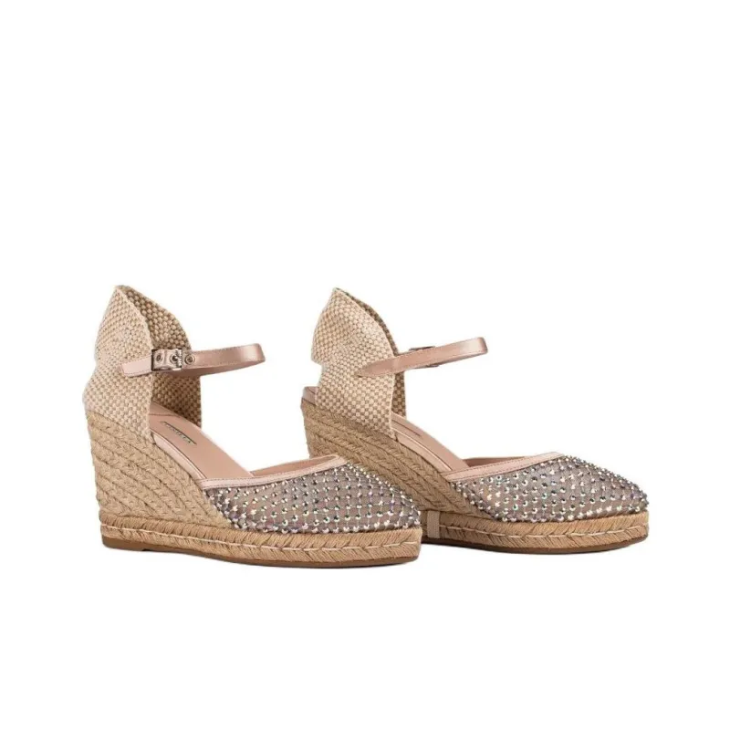 Le Silla Gilda Wedge Heel High Heels 10cm Women's Beige-2