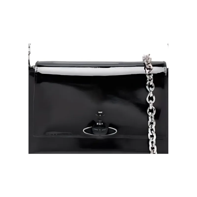 Vivienne Westwood HAZEL PU Shoulder Bag, Portable Crossbody Bag Trumpets Women's Black-1