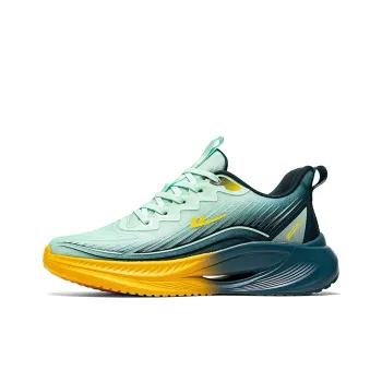 Warrior Slip Resistant, Abrasion Resistant, Rebound Resistant Low Top Long Distance Running Shoes Men's Green Orange