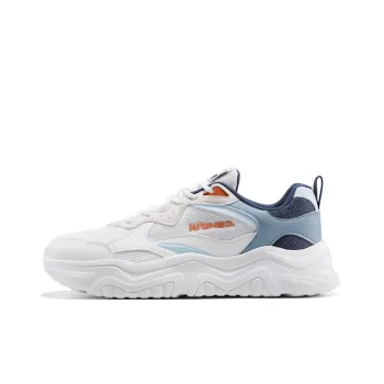 361° Non slip Wear resistant Shock Absorption Low Top Casual Sprint Running Shoes Men's White Blue