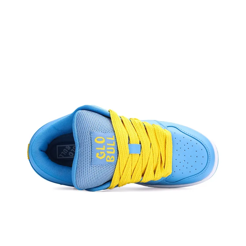 GLO BULL Skateboard Shoes Unisex Low Top Light Blue Yellow-3