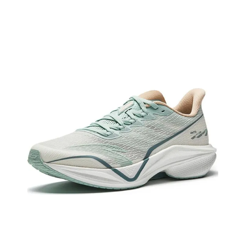 Anta Horsepower 5.0 Cushioning Wear Resistant Rebound Low Top Training Running Shoes Men's White Cyan Brown-1