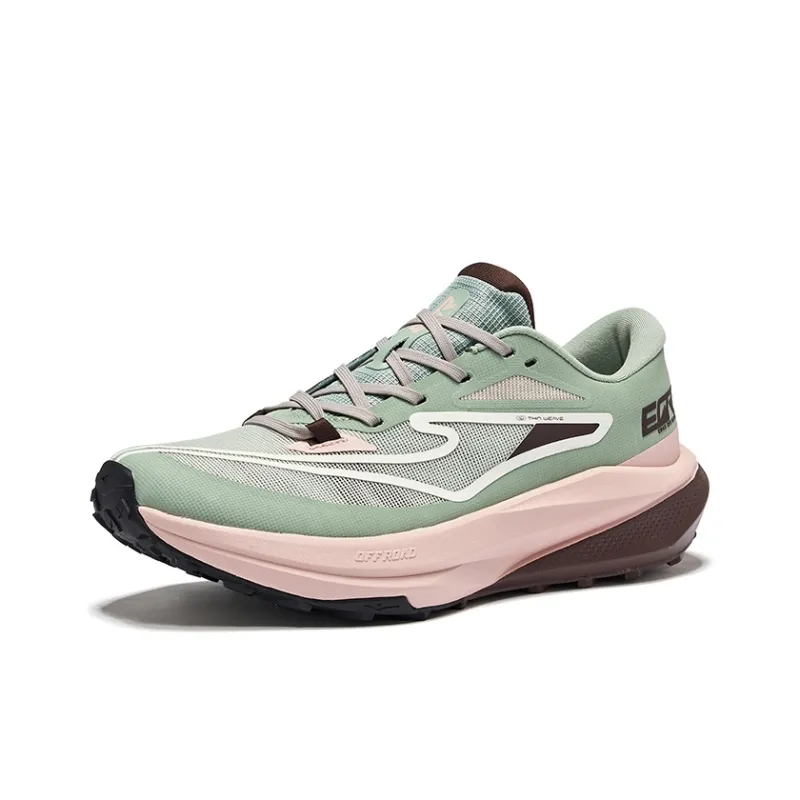 Erke Boundless Cushioning Coverage Lightweight Slip Resistant Low Top Trail Running Shoes Women's Cypress Wave Coffee-2