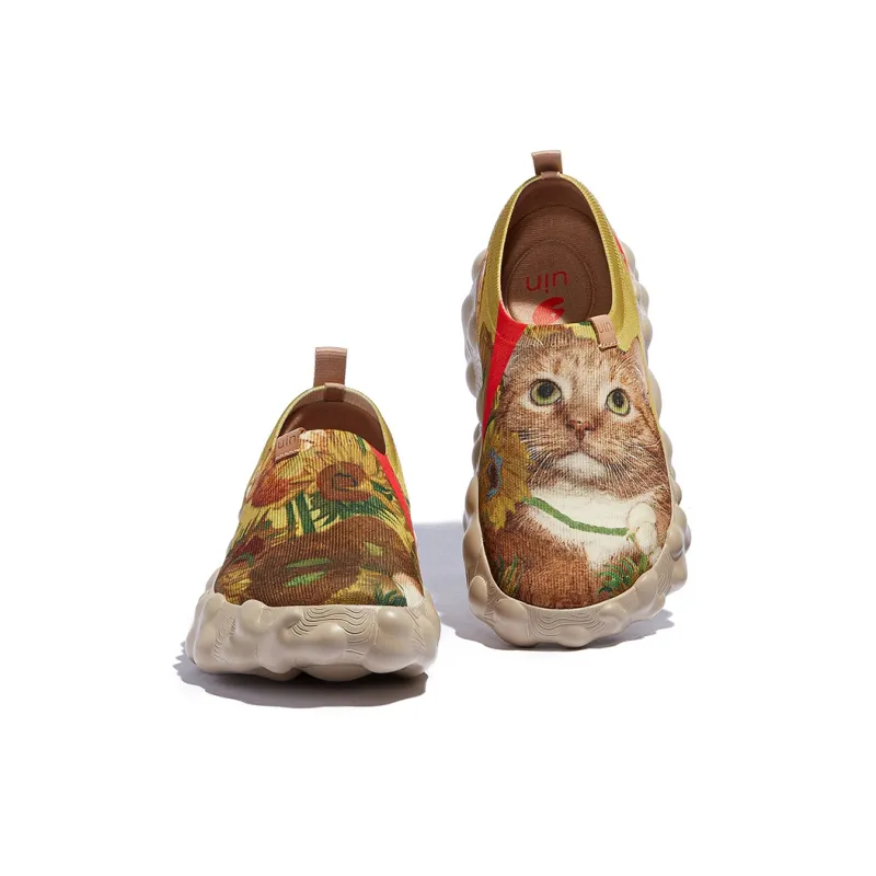 U.IN Painted Travel Shoes With Fat Cat Artistic Collaboration Collection Low-Top Casual Shoes Unisex-9