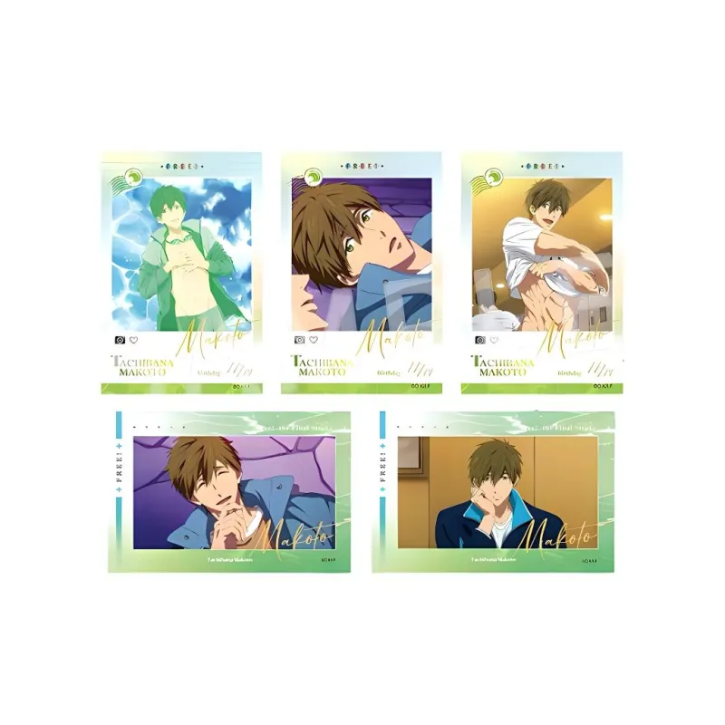 MOUXUYY Shingo Rin Makoto Tachibana And Seven Sora Laser Gold Foil Photo Cards-5
