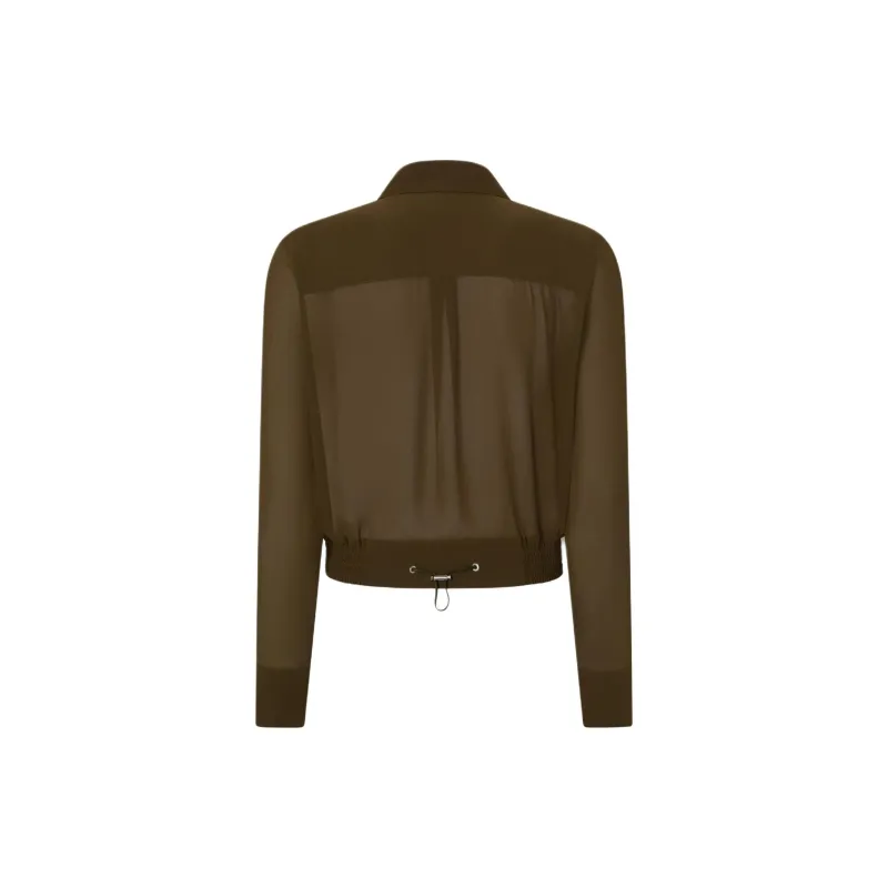 PINKO Lightweight Bomber Style Georgette Shirt-1