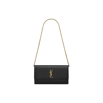 SAINT LAURENT Lambskin Handheld Shoulder Bag Regular Women's Black
