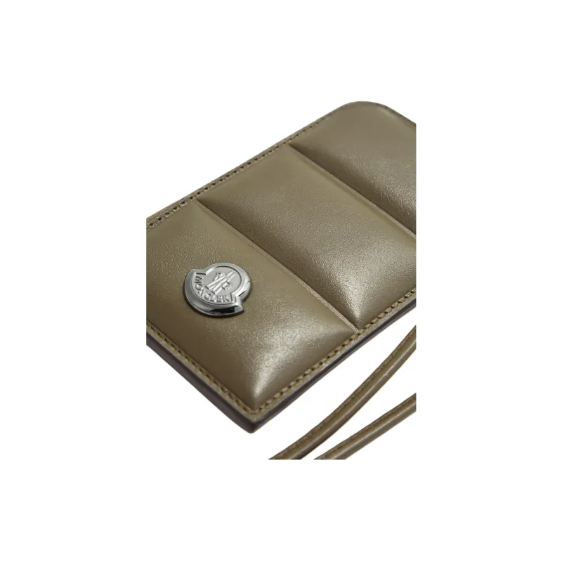 Moncler Leather Card Holder Unisex Olive Green-3