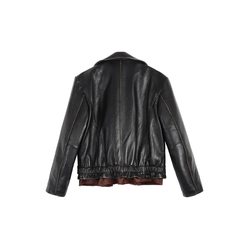 Coco Limited Leather Jacket Women's Vintage Black-1