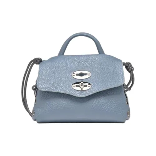 Zanellato Postina Leather Shoulder Bag Crossbody Bag Handbag Women's Blue