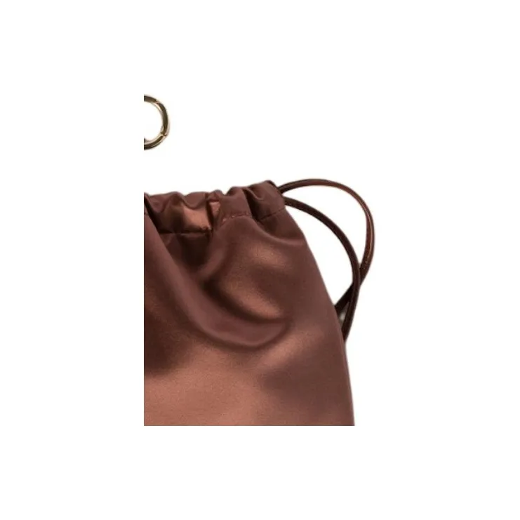 MIU MIU Satin Clutch Women's Cocoa Brown-4