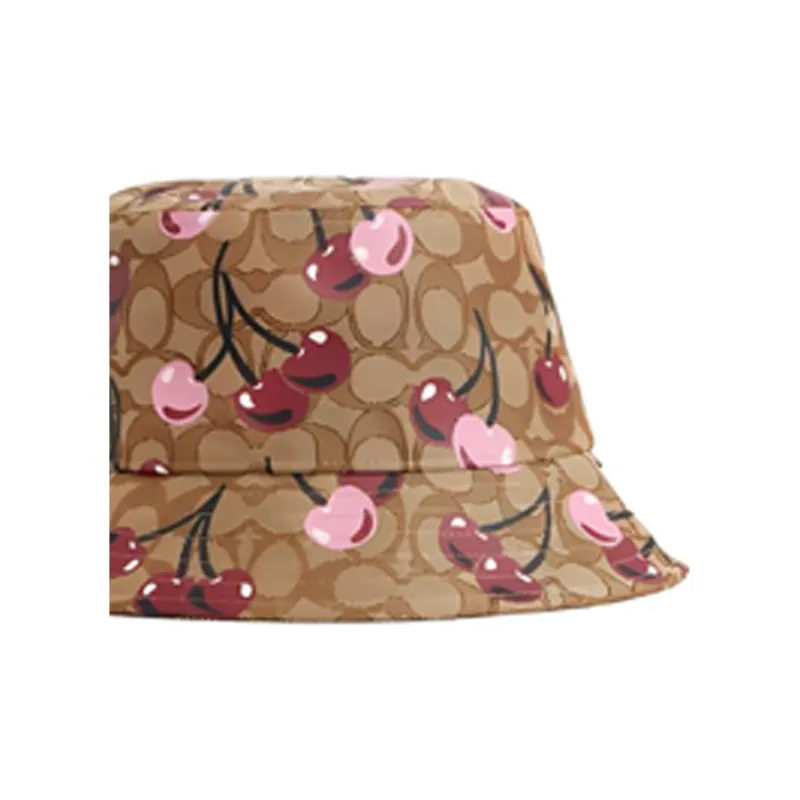 COACH Polyester, Cotton Bucket Hats Unisex Tan-1