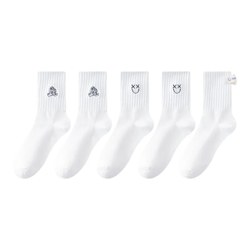 MIIOW Mid Calf Socks Unisex 5 Pack-12