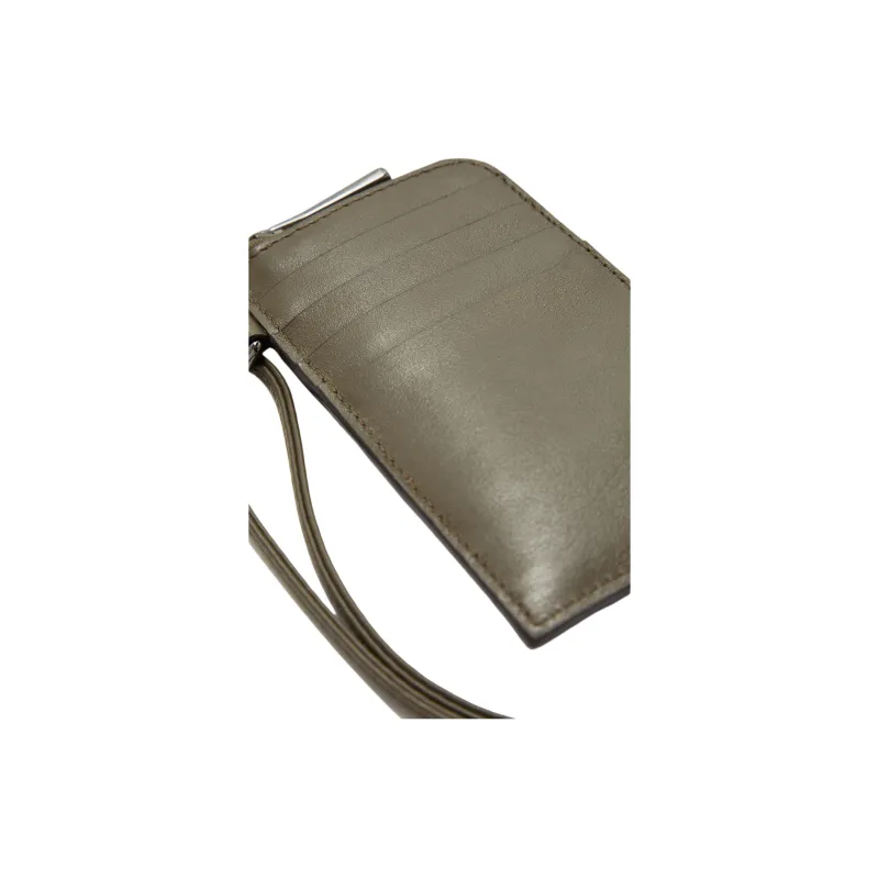 Moncler Leather Card Holder Unisex Olive Green-4