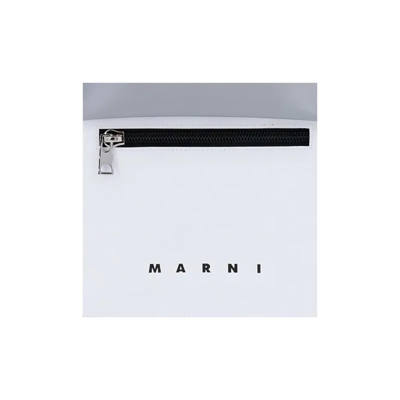 MARNI Polyester Crossbody Bag, Shoulder Bag Men's Gray/White-4