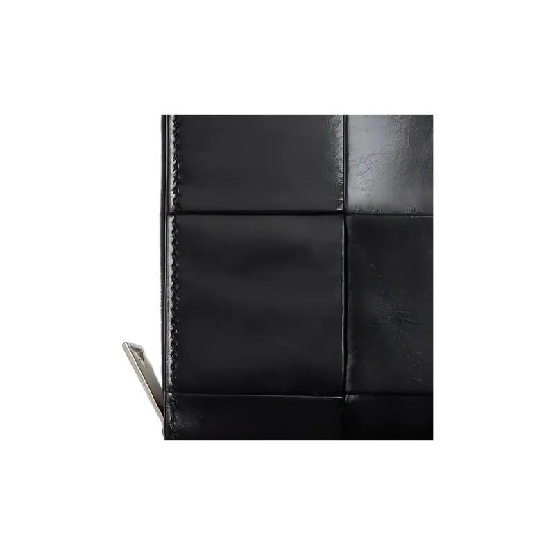 Bottega Veneta Cow Leather With Fabric Wallet Large Size Men's Black-3