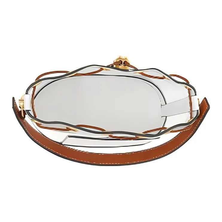 TORY BURCH T Monogram Genuine Leather Trim Bucket Bags Shoulder Bag Crossbody Bag Handbag Women's Transparent-3