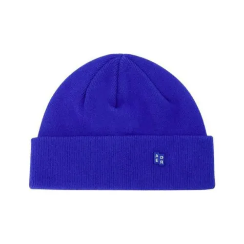 ADER ERROR Wool Cotton Knitted Fabric Beanies Unisex Blue
