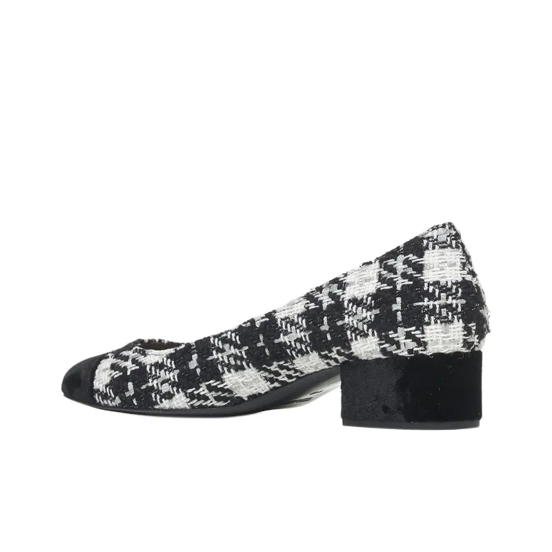 Roberto Festa Chunky Heel High Heels Women's Black White-2