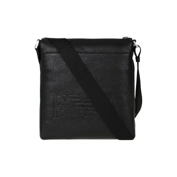 EMPORIO ARMANI Leather Shoulder Bag Crossbody Bag Men's Black