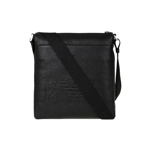 EMPORIO ARMANI Leather Shoulder Bag Crossbody Bag Men's Black