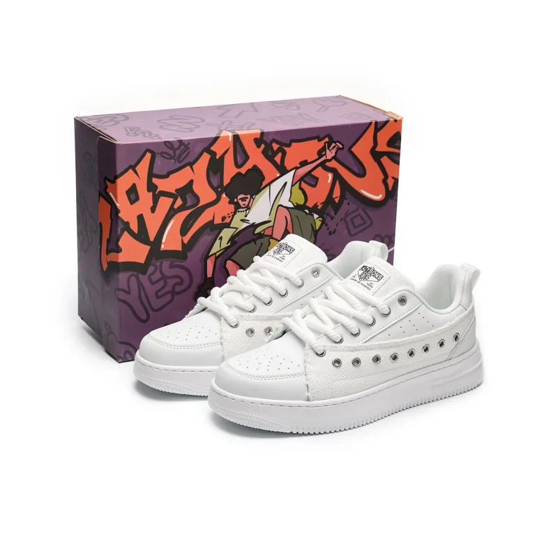 LAZY BONS Anti-Slip Wear-Resistant Breathable Height Increasing Low-Top Skateboard Shoes Unisex-8