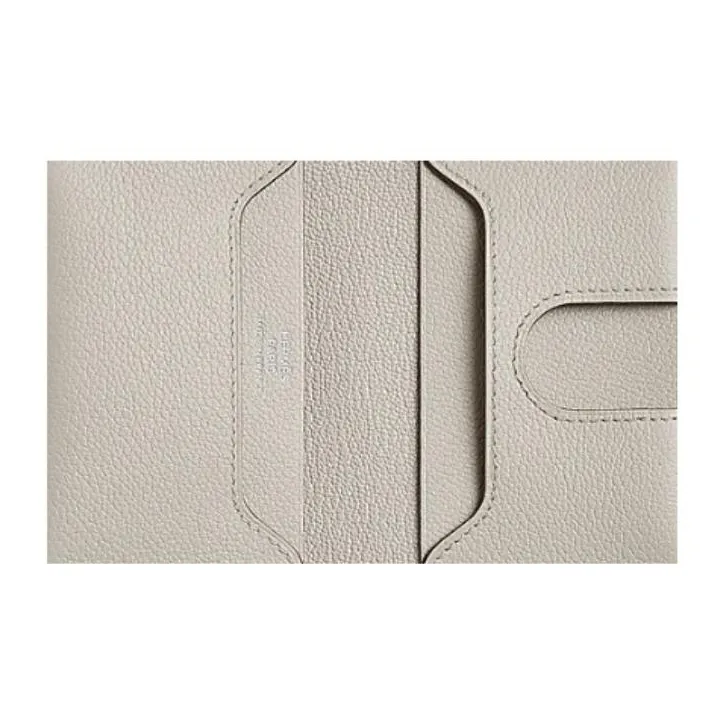 HERMES Evercolor Leather Card Holder Regular Women's Concrete-2