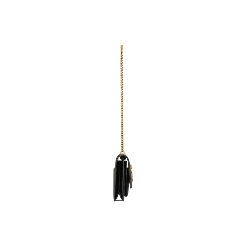 SAINT LAURENT Lambskin Handheld Shoulder Bag Regular Women's Black-2
