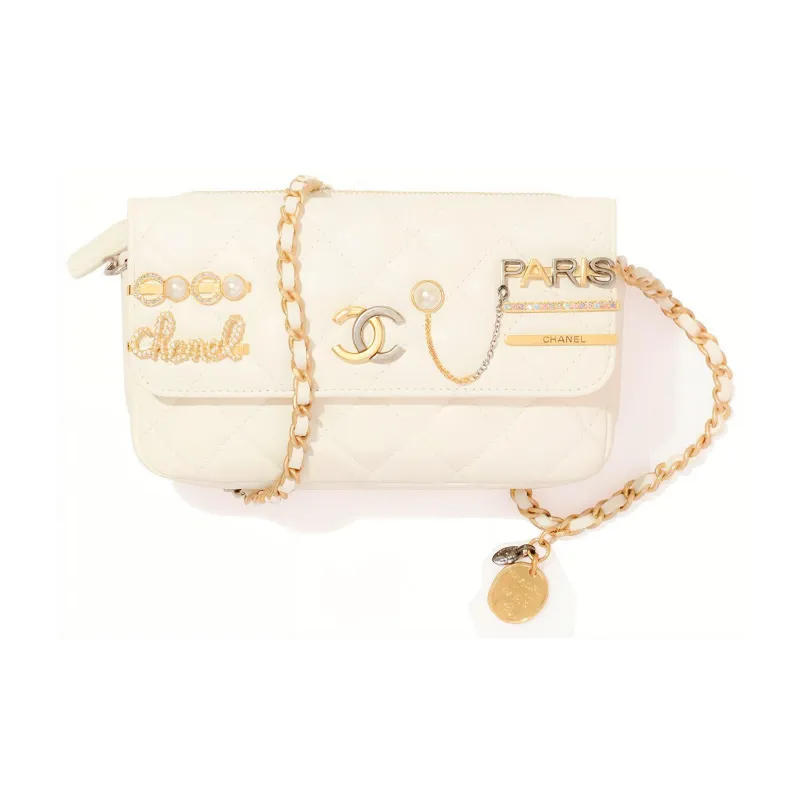 CHANEL 22c Early Spring Sheepskin Handbag Regular Women's White-0