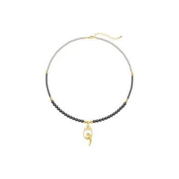Social Talent Copper With 18K Gold Plating Faux Pearl Necklaces Women's