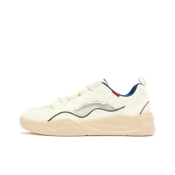 QIAODAN Wave Shoes Height Increasing Wear Resistant Lightweight Slip Resistant Low Top Skateboard Shoes Men's Beige