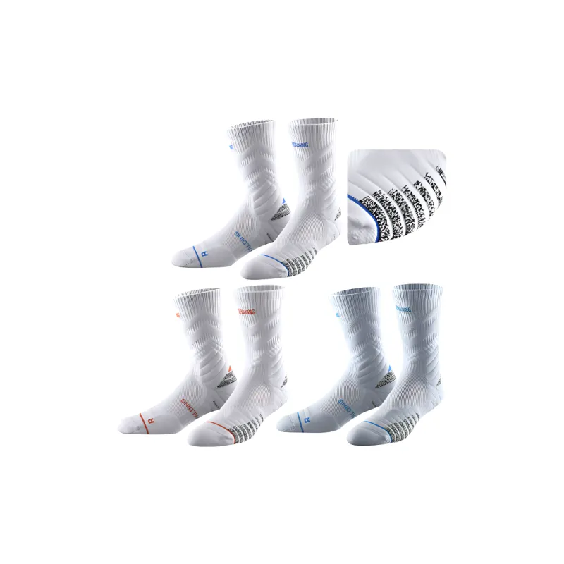 SPALDING Professional Basketball Socks Trendy Versatile Warm Elite Socks Comprehensive Training Unisex 3 Pack-11