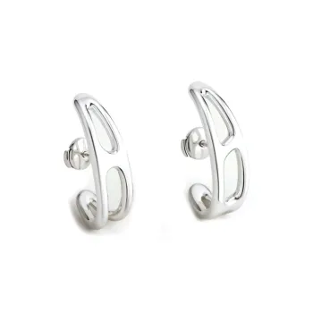 HERMES 925 Sterling Silver Earrings Women's Silver