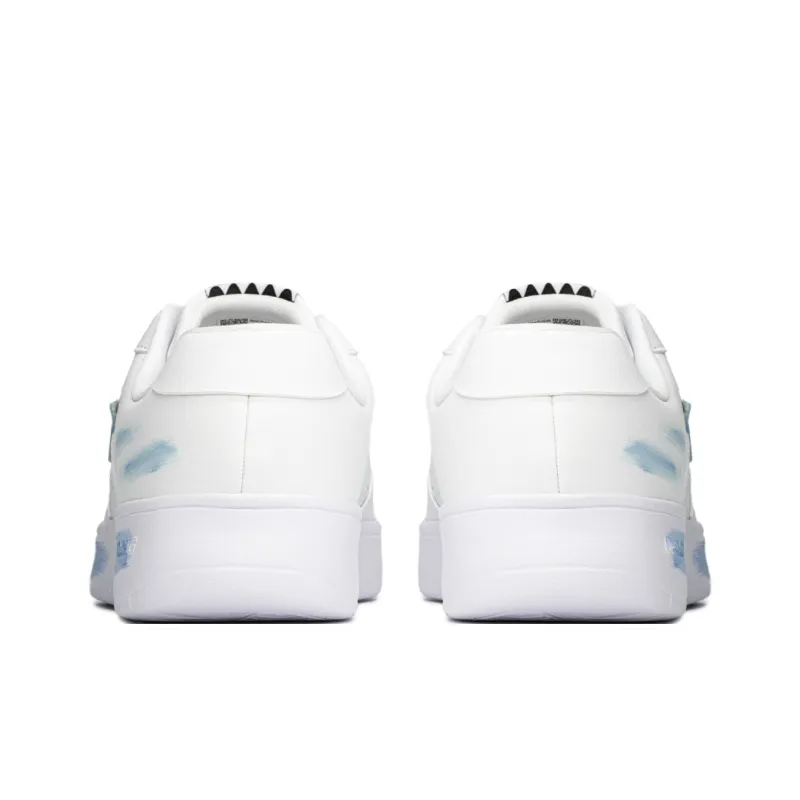 LiNing Pontoon Boats Cushioned Wear Resistant Height Increasing Low Top Skateboard Shoes Men's Blue White-4