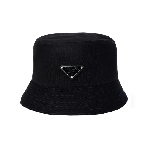 PRADA Triangle logo Shearling Bucket Hat