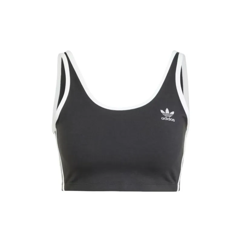 Adidas Women's Adicolor 3 Stripes Bra Top Black/White-0