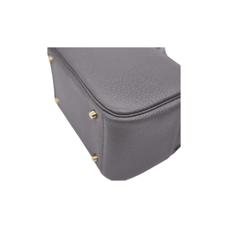 HERMES Lindy Clemence Bullock Leather Shoulder Bag Mini Women's 85 Ardoise Slate Gray-7
