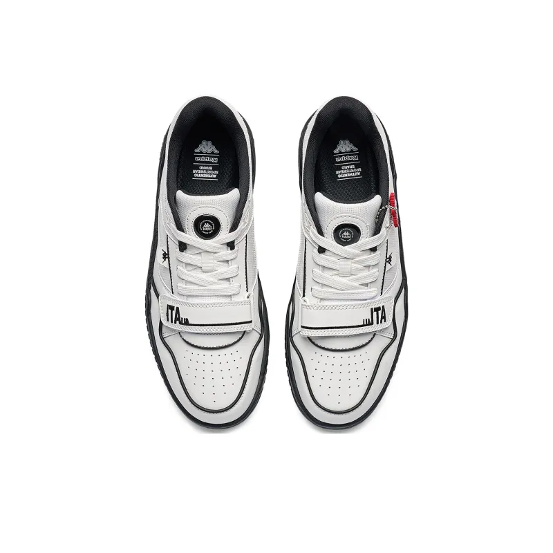 Kappa Back to Back Anti Slip Wear Resistant Low Top Skateboard Shoes Men's White Black-3