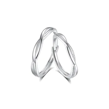 Modern Miracle 999 Fine Silver Ring Pair Unisex