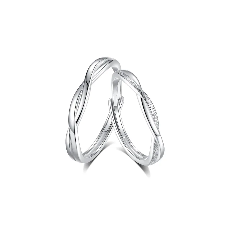 Modern Miracle 999 Fine Silver Ring Pair Unisex-0