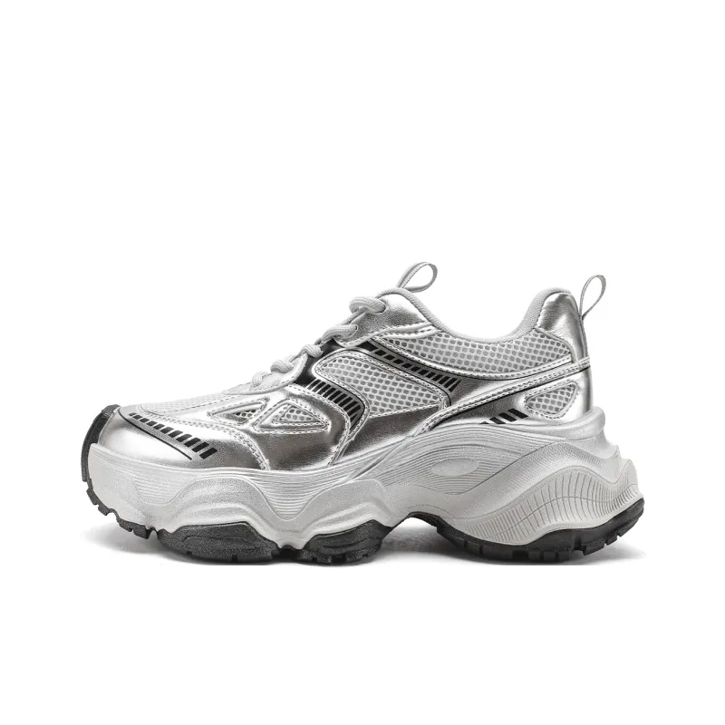 Safiya Low-Top Chunky Sneakers Women's Gunmetal-16