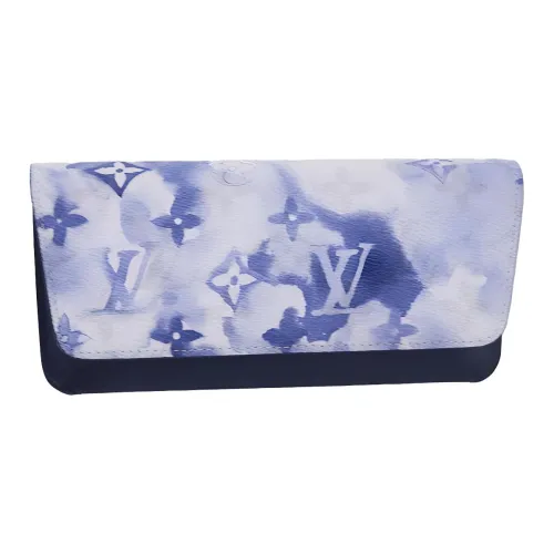 LOUIS VUITTON Watercolor Calfskin Eyeglass Case Storage Bag Unisex Blue