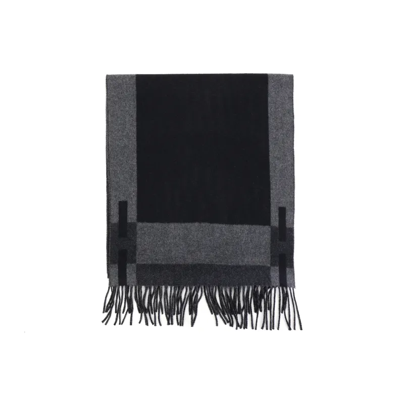 HERMES Cashmere Knit Scarves Unisex Black-0