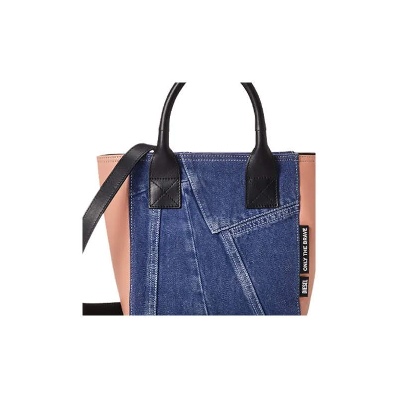 DIESEL Denim Patchwork Tote Bag Shopping Bag Shoulder Bag Crossbody Bag Handbag Extra Small Women's Blue-3